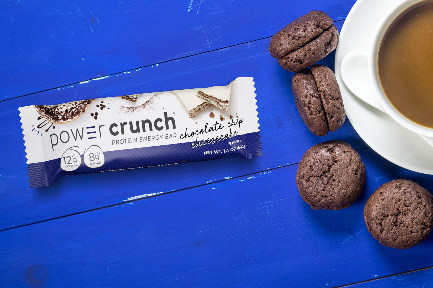chocolate chip cheesecake protein bars as a work-from-home snack