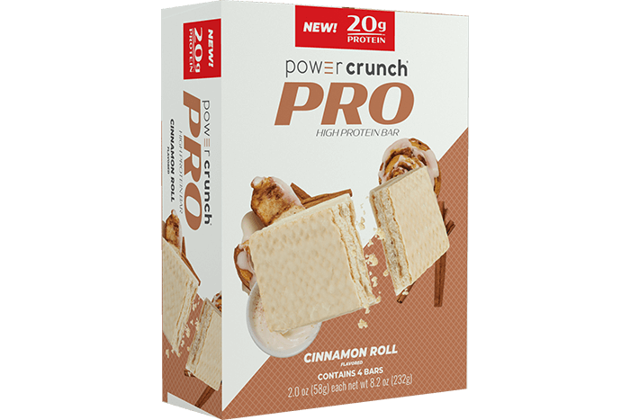 box of twelve cinnamon roll 20g protein bars