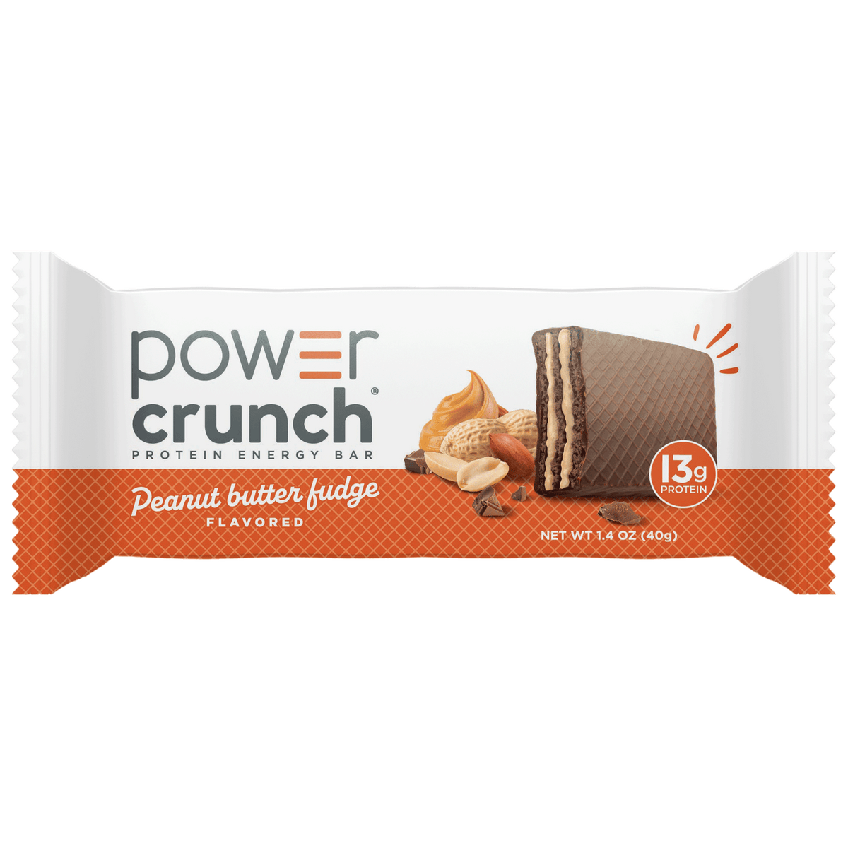 Power Crunch Protein Energy Bar, Peanut Butter Fudge 1.4oz, 12 Count