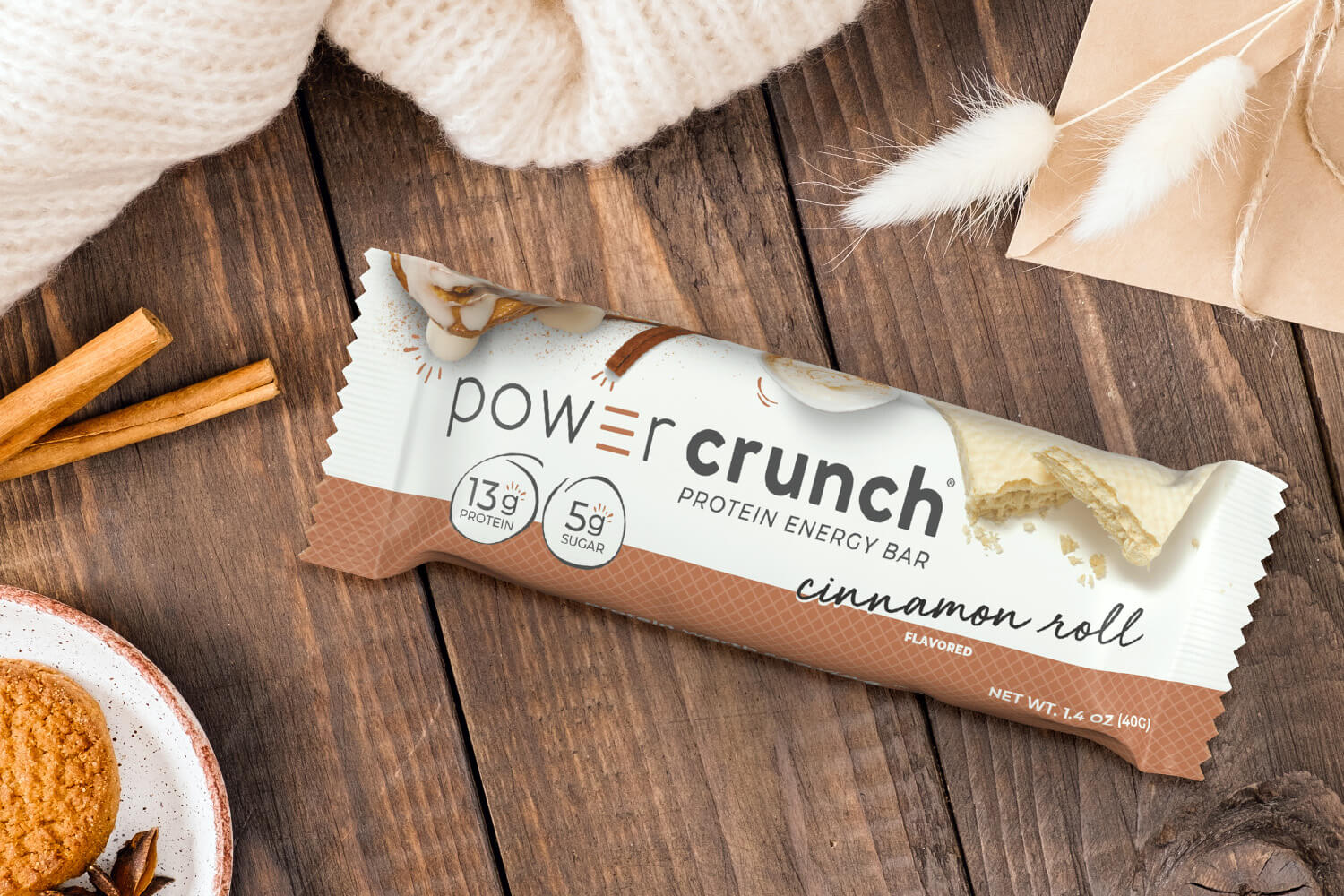 cinnamon roll protein bars as a work-from-home snack