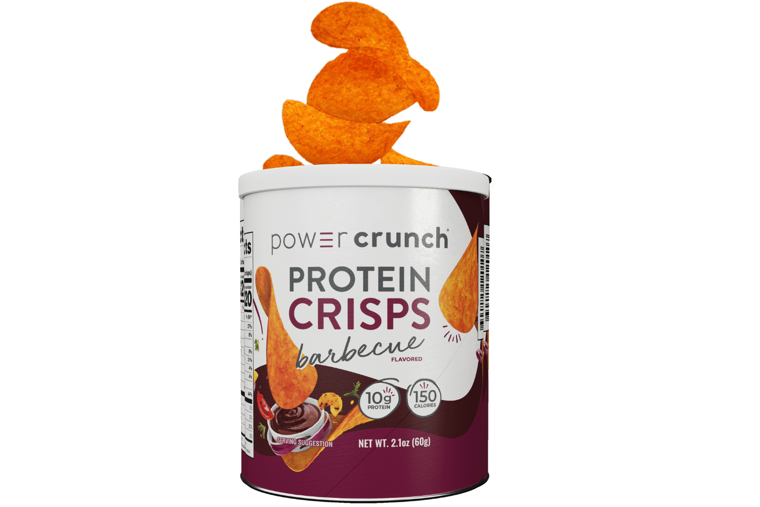 Barbecue protein crisps pictured with crisps exploding from top