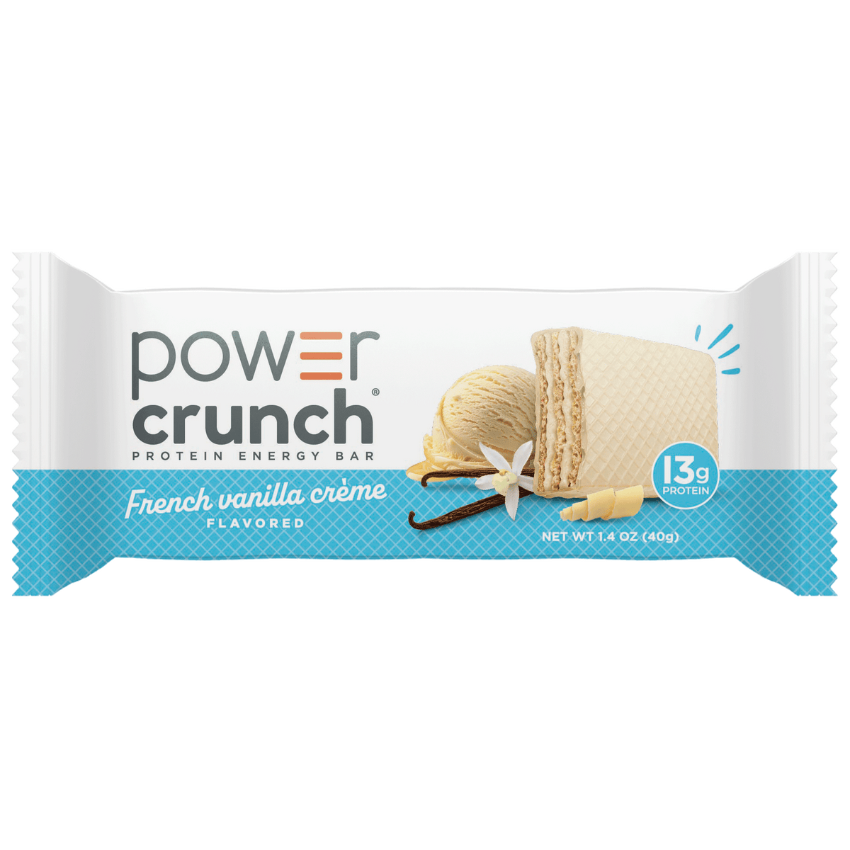 Power Crunch Protein Energy Bar, Vanilla crème 16.9oz, 12 Count Carton