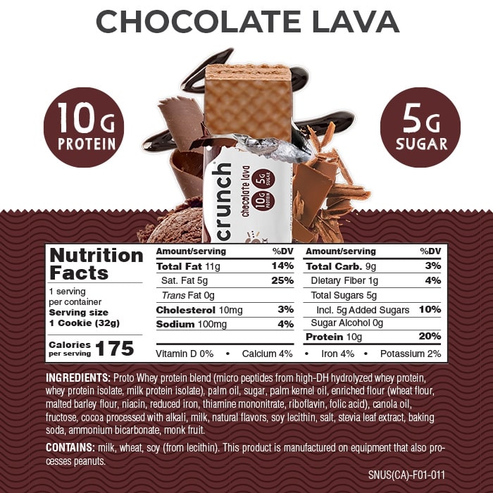kids protein bars nutrition facts chocolate lava