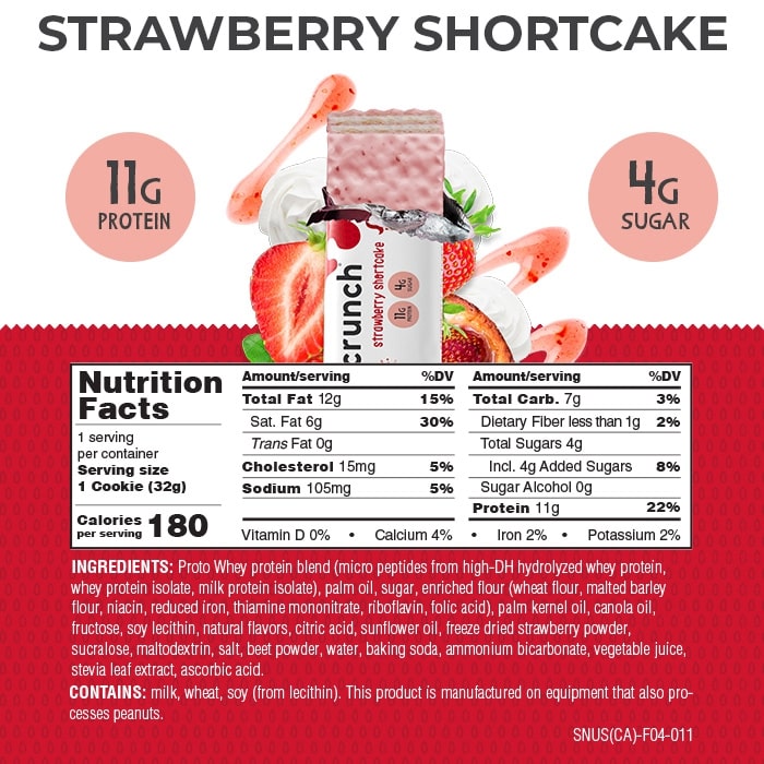 kids protein bars nutrition facts strawberry shortcake