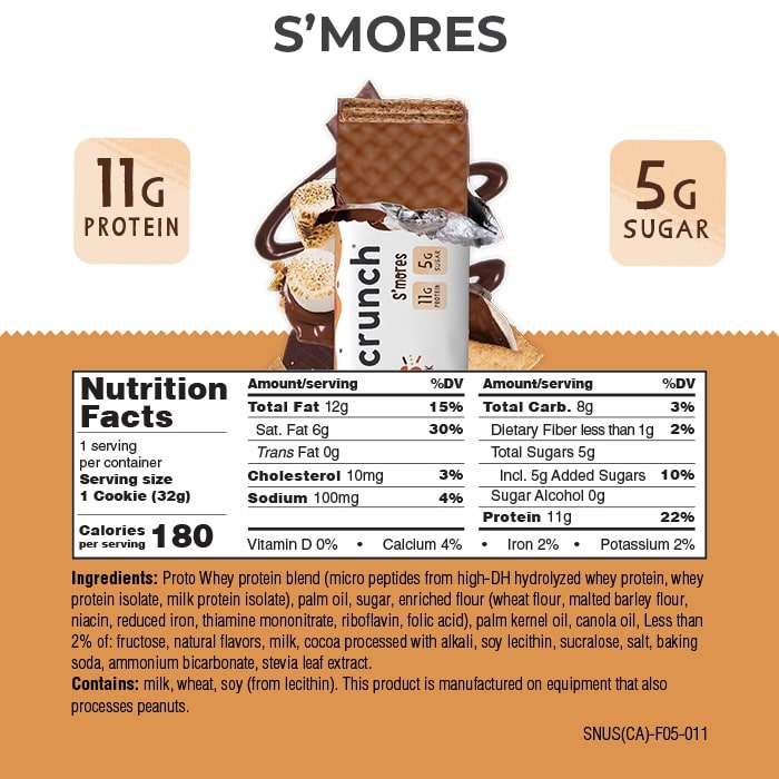 kids protein bars nutrition facts smores