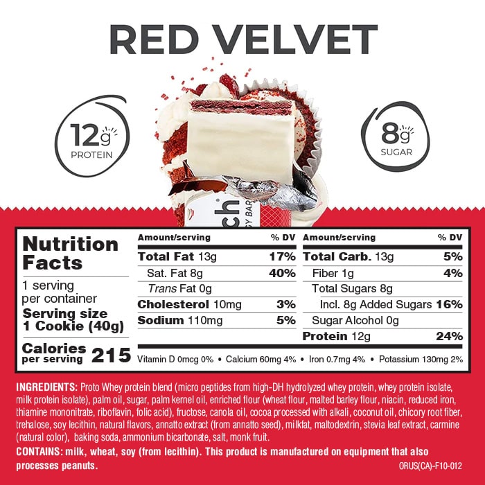Power Crunch Red Velvet Protein Energy Bar 1.4oz, 12 Count