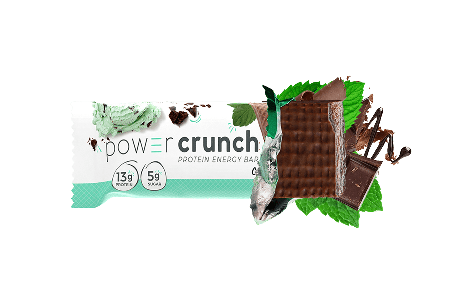 chocolate mint protein bars pictured with chocolate flavor explosion