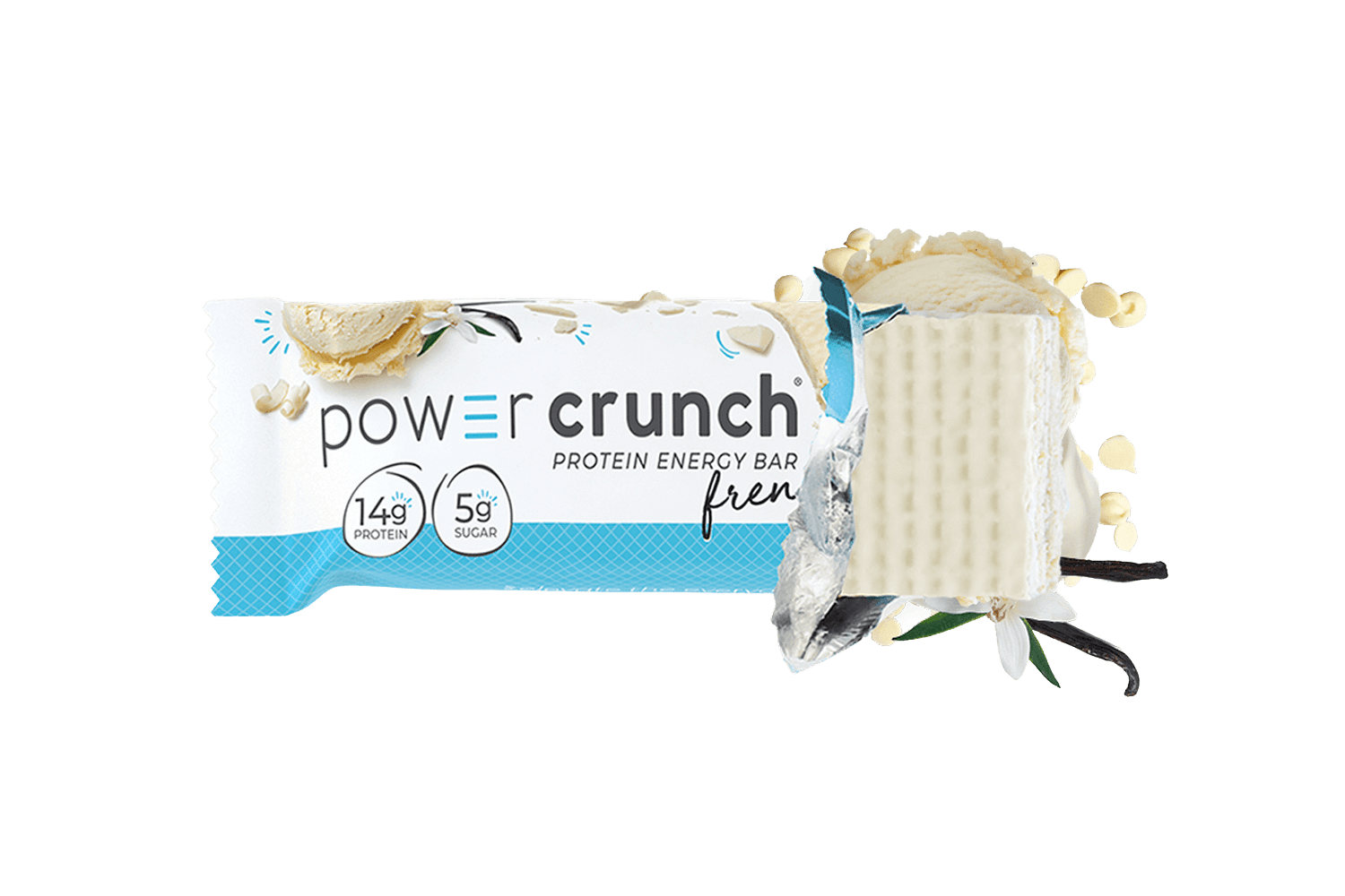 french vanilla protein bars pictured with vanilla flavors