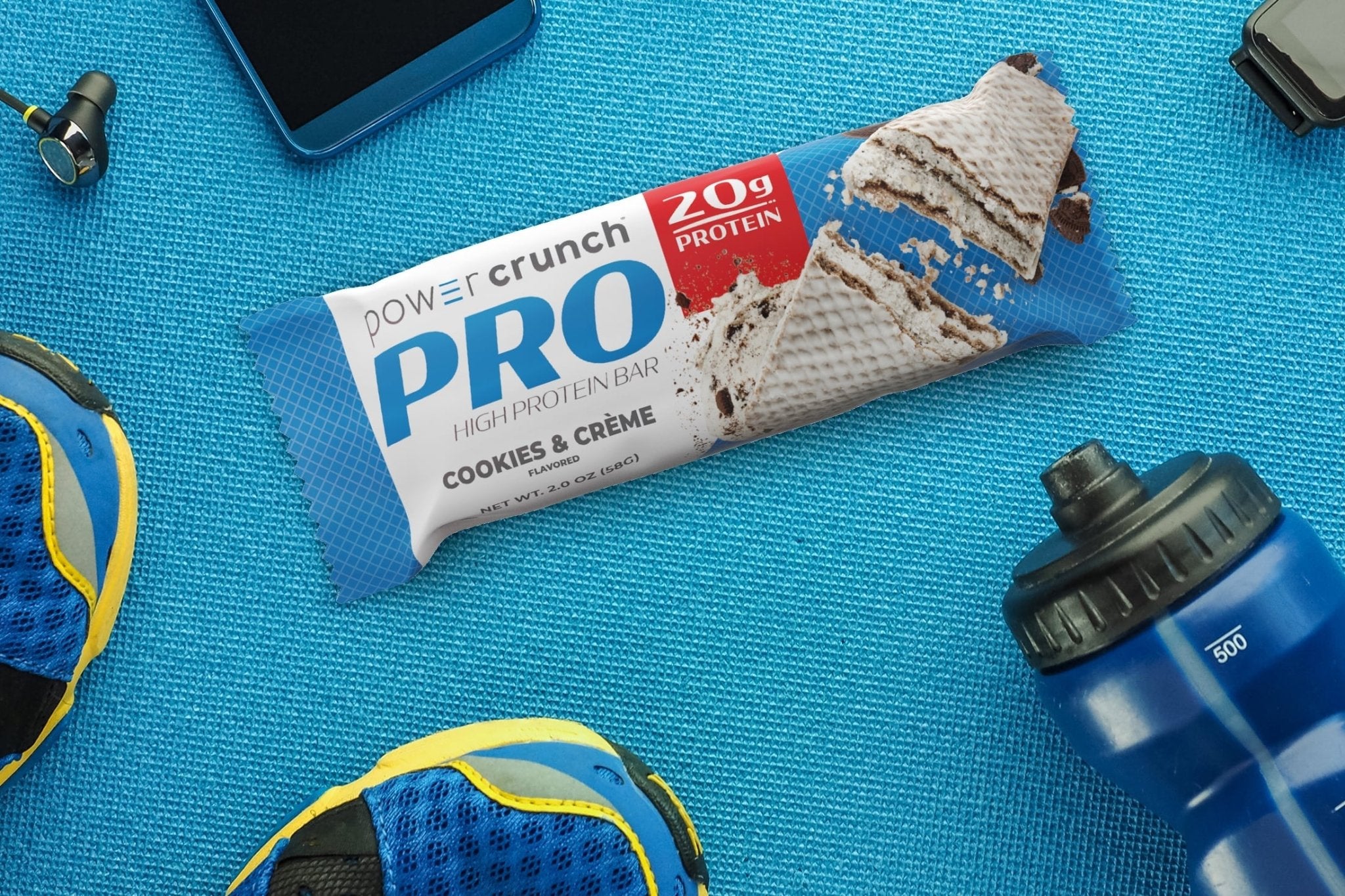 Cookies and Cream high protein bars as a workout snack