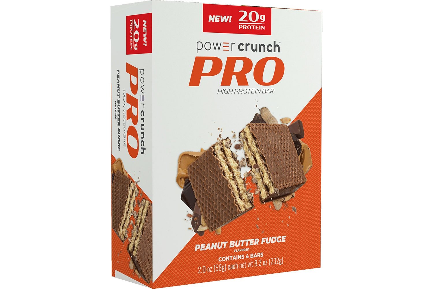 Box of Power Crunch Pro Peanut Butter Fudge 20g protein bars