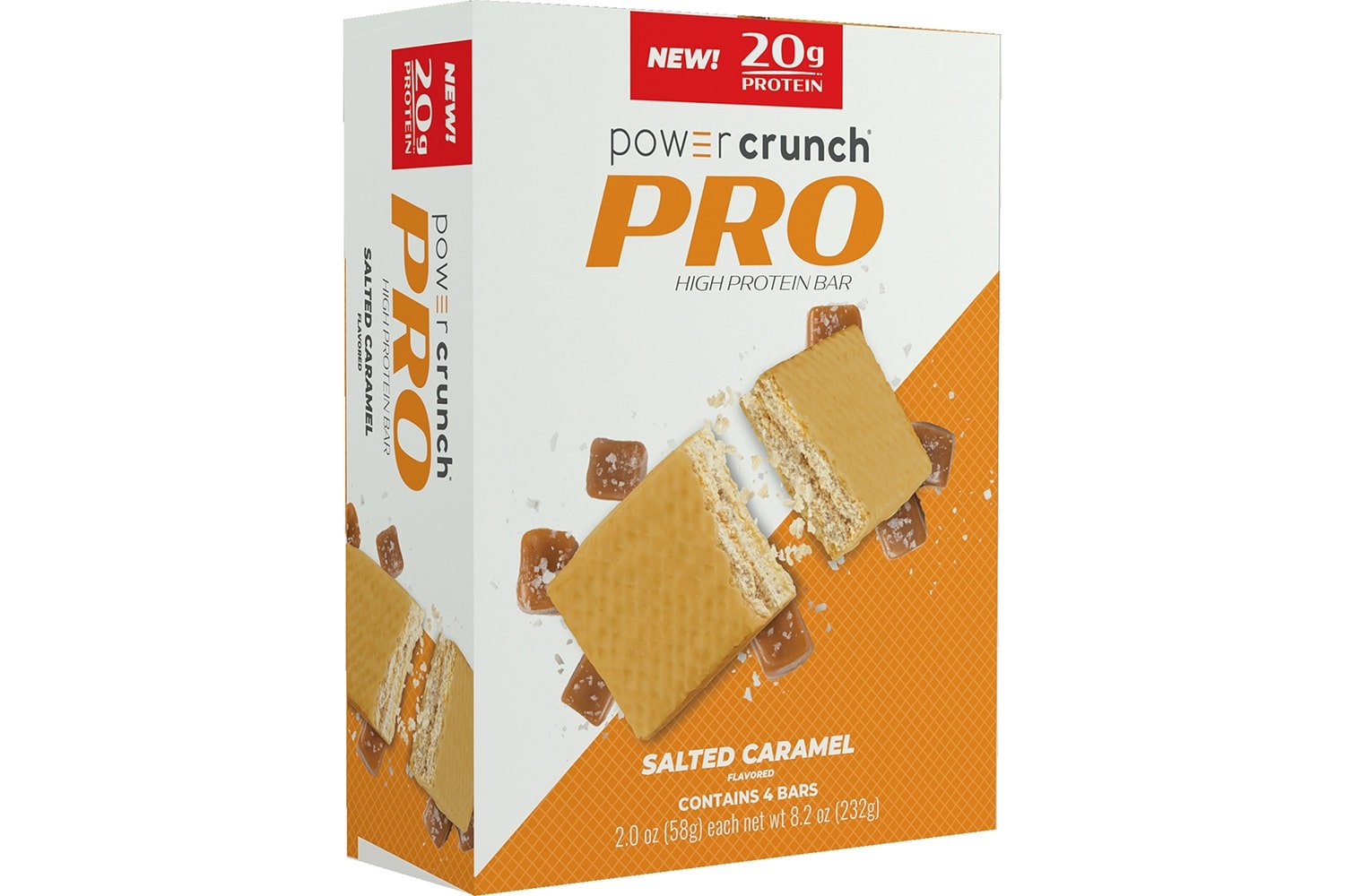 Box of Power Crunch Pro Salted Caramel 20g protein bars