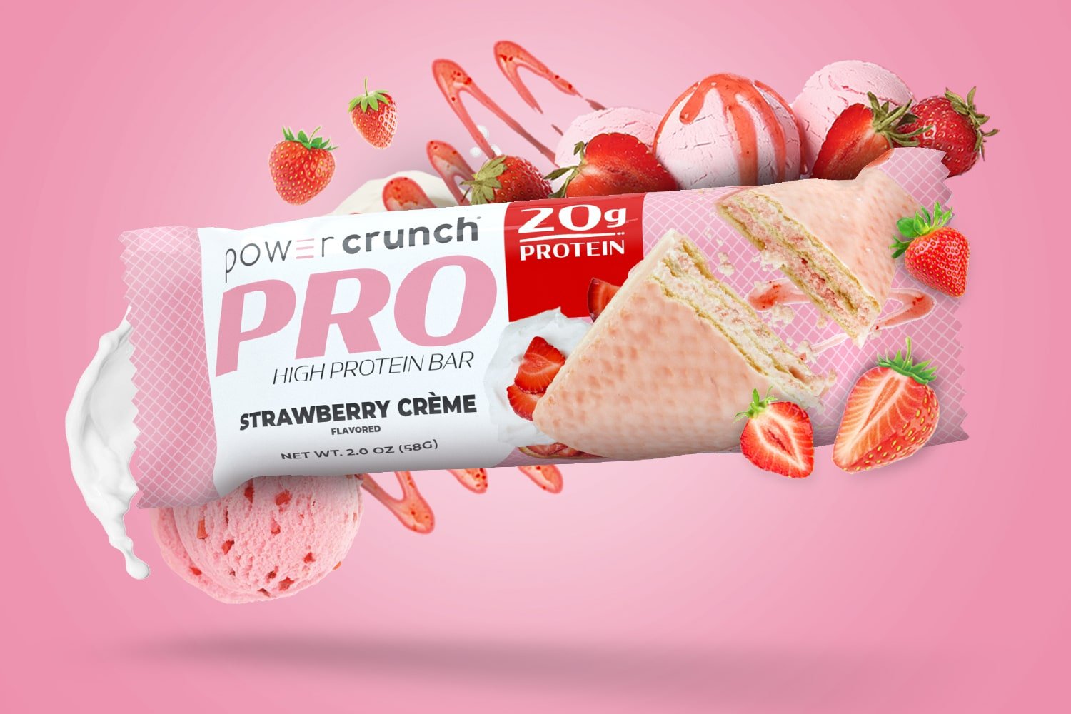 Strawberry high protein bars as a workout snack