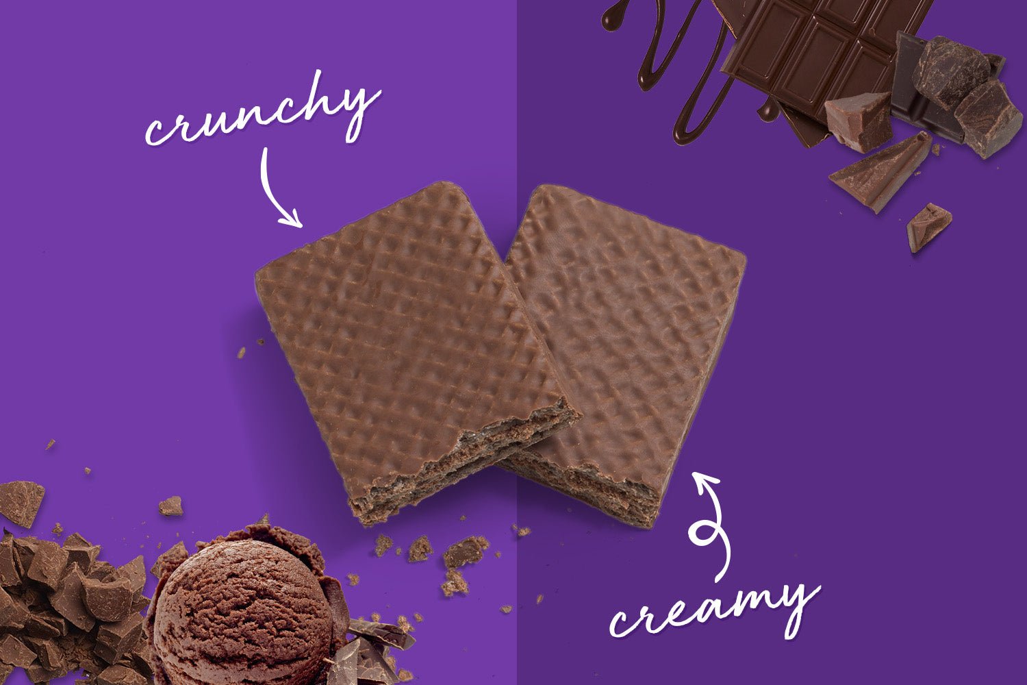 triple chocolate protein bars with crunchy wafer texture and creamy flavor