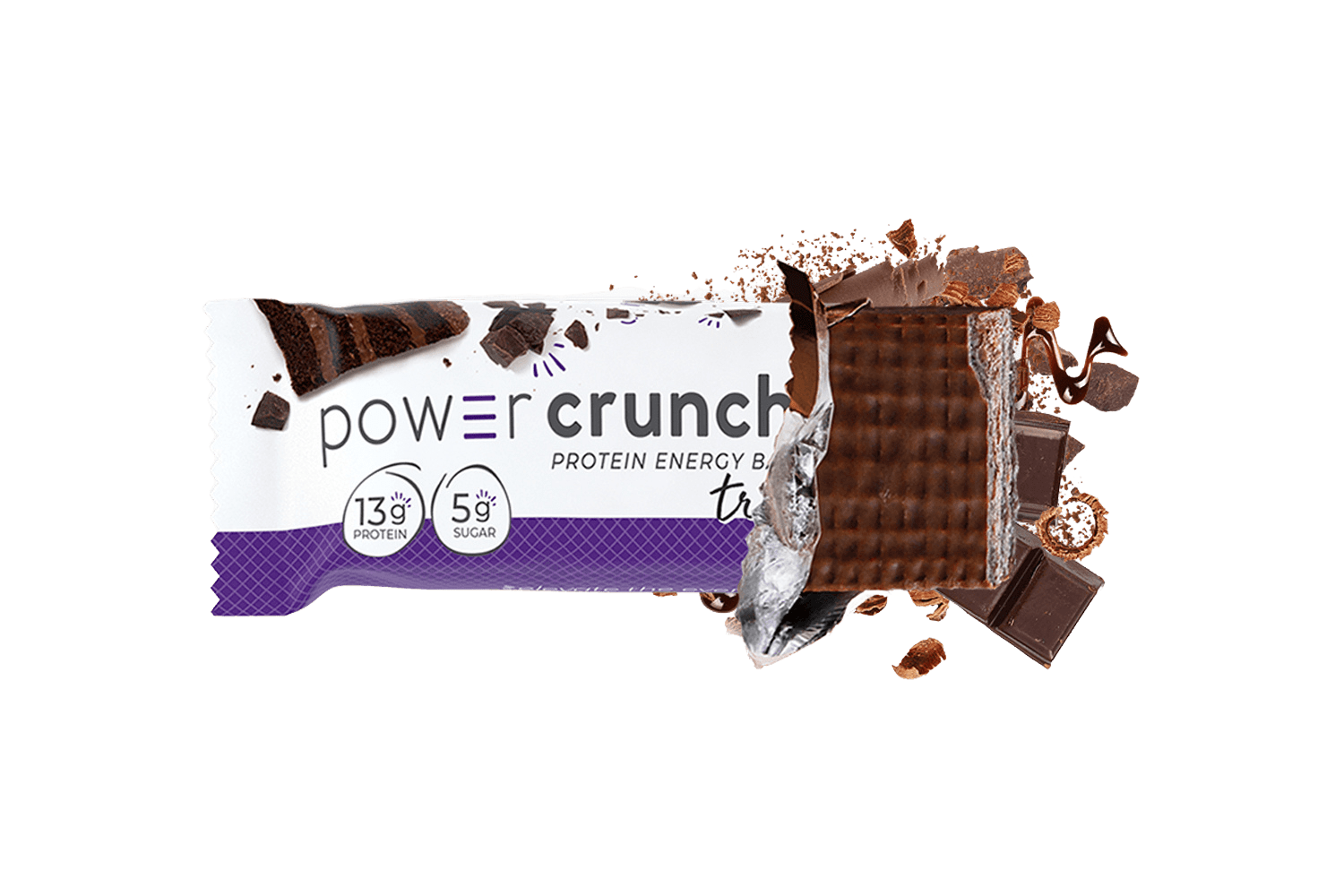 triple chocolate protein bars pictured with chocolate flavors