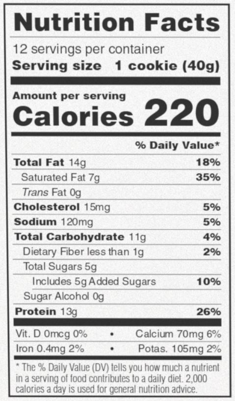 Power Crunch Original Strawberry Protein Bars nutrition facts panel with 13g protein