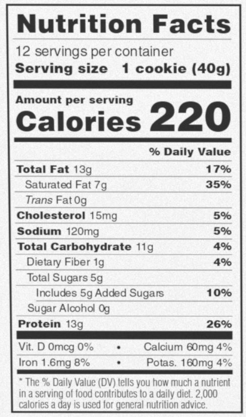 Power Crunch Original Triple Chocolate Protein Bars nutrition facts panel with 13g protein