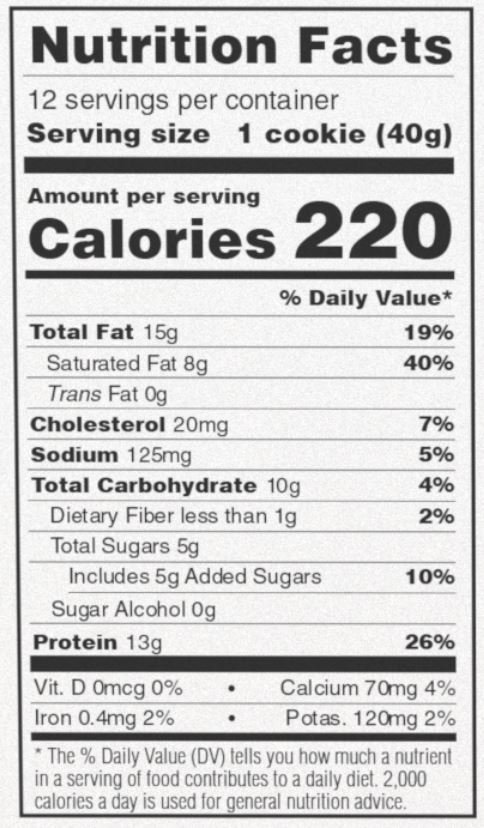 Power Crunch Original Wild Berry Protein Bars nutrition facts panel with 13g protein