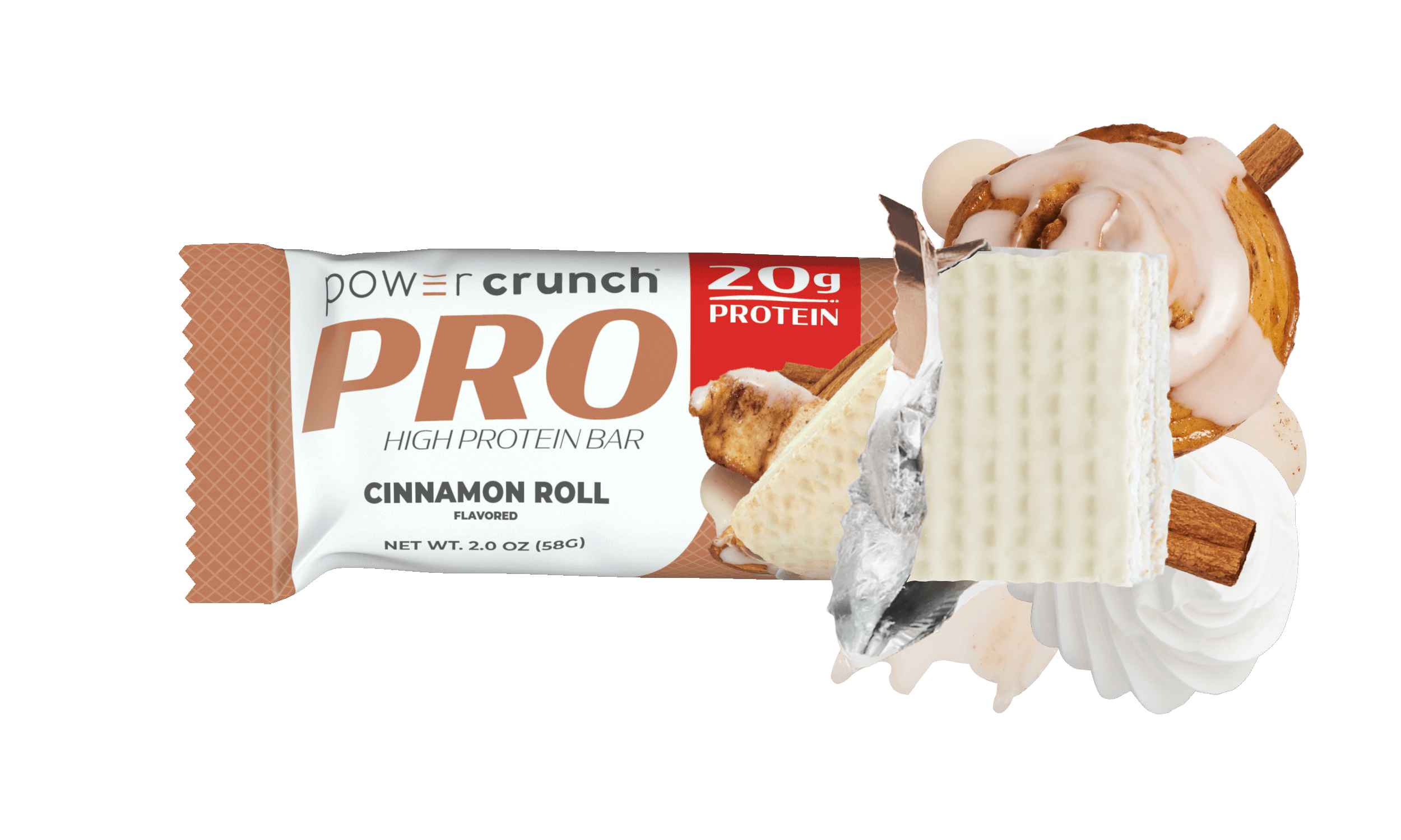cinnamon roll 20g protein bars pictured with cinnamon flavors