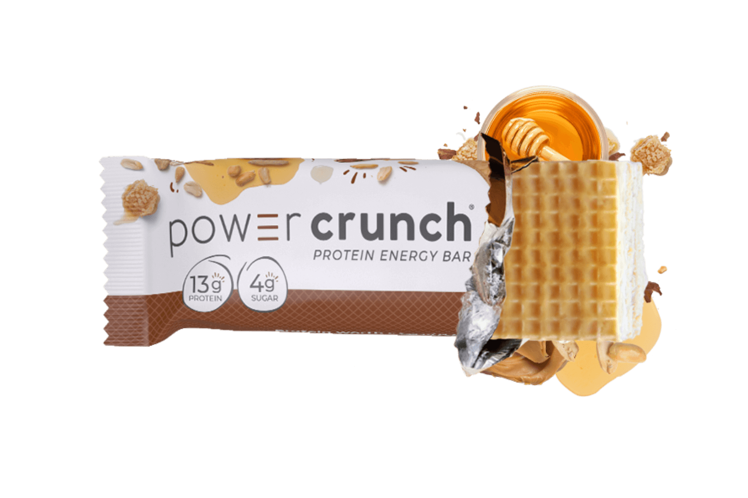 Power Crunch Peanut Butter Honey open unwrapped bar