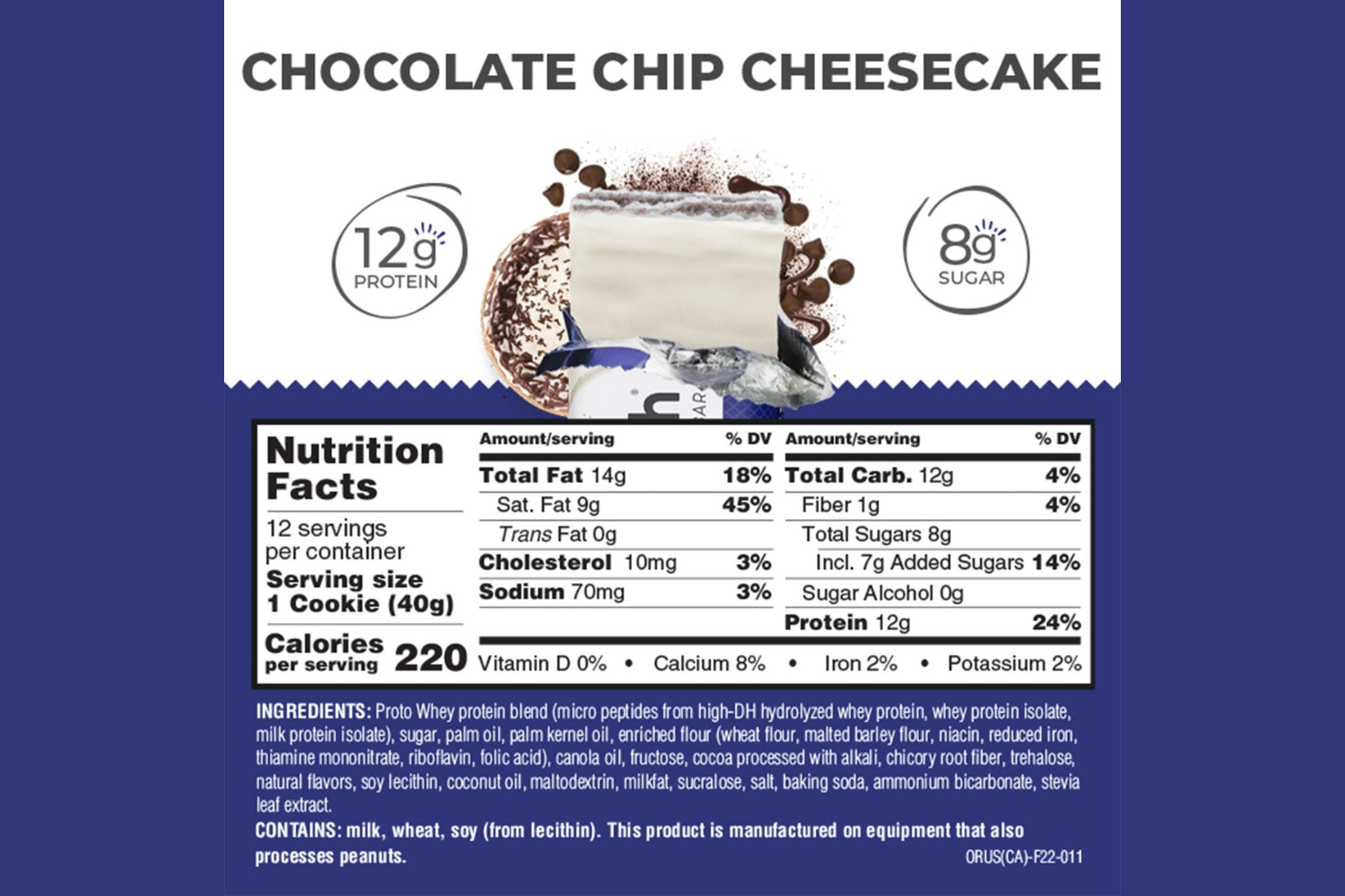 Chocolate chip cheesecake protein bars nutrition facts