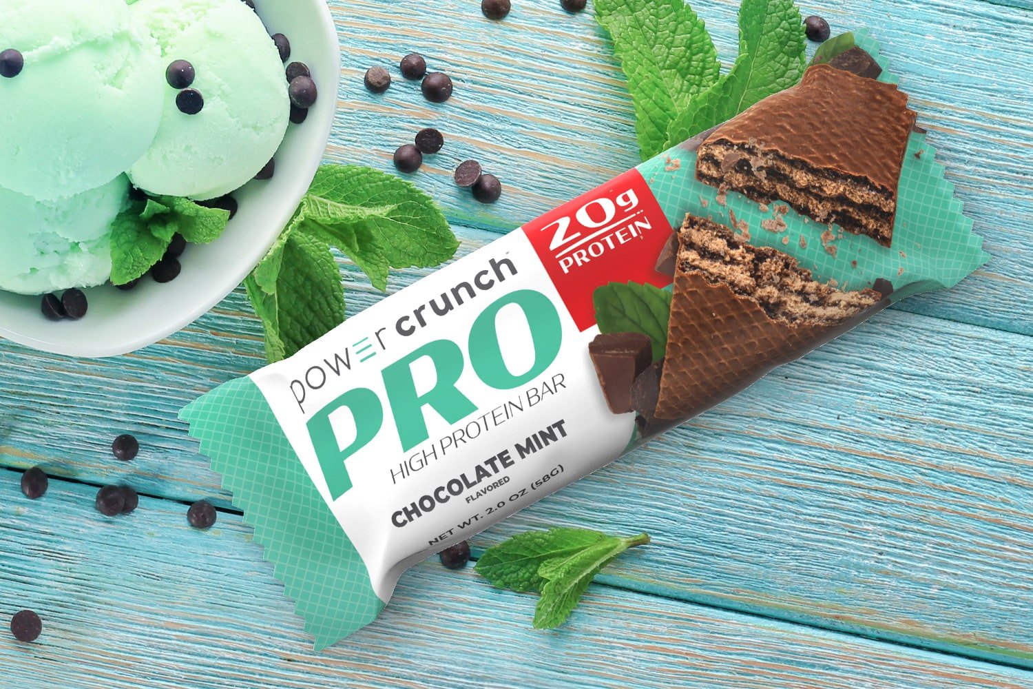 Chocolate Mint high protein bars as an on-the-go snack