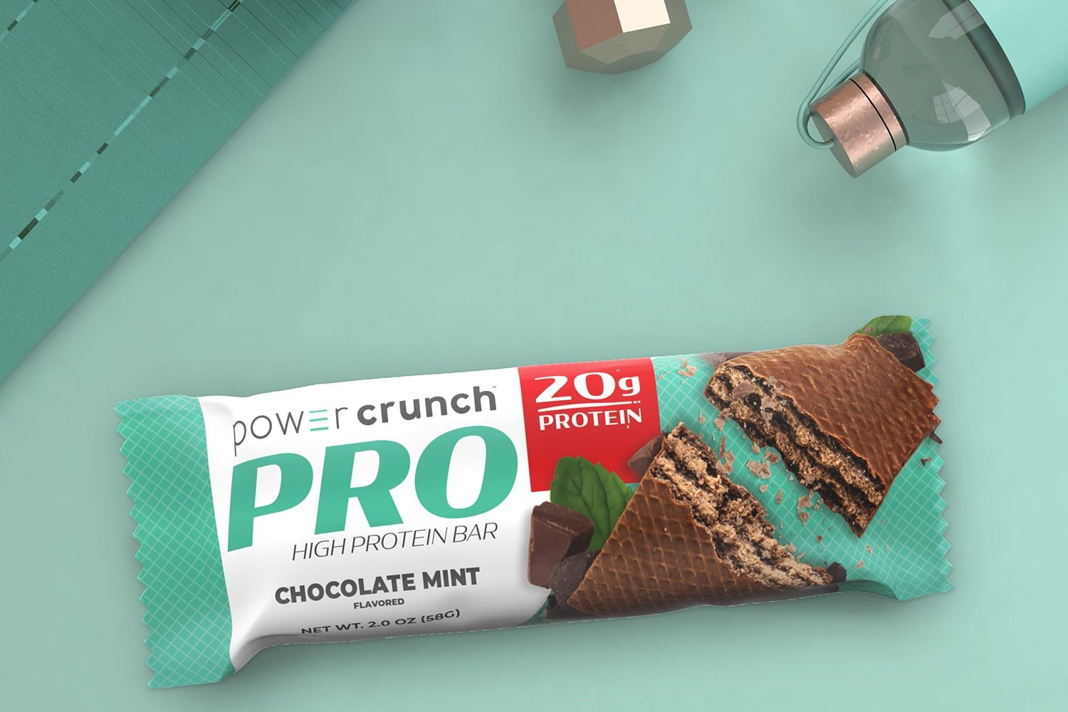 Chocolate Mint high protein bars as a workout snack