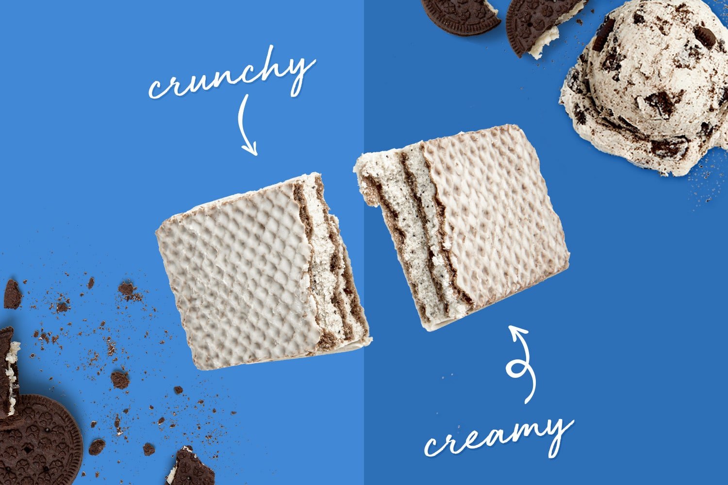 Creamy and crunchy wafer protein bars in PRO Cookies and Cream