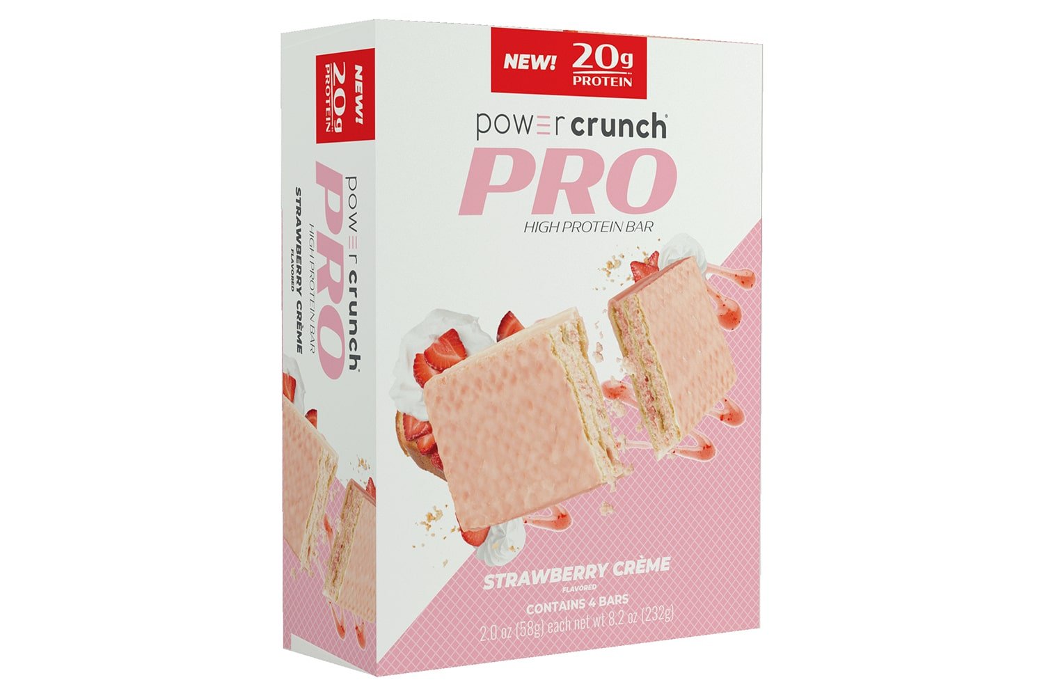 Box of Power Crunch Pro Strawberry 20g protein bars